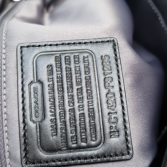 Coach Park Woven Shoulder Bag Tote Handbag Black Gray F31285 - Picture 11 of 17